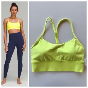 NWT Lululemon Flow Y Nulu Bra *Light Support, A–C Cups in Electric Lemon Size 6